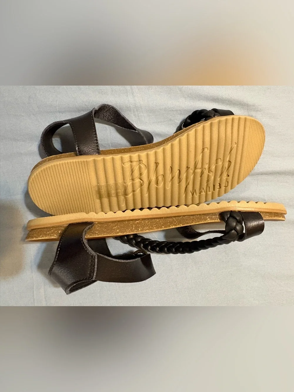 Blowfish Black Braided and Smooth Strap Sandals